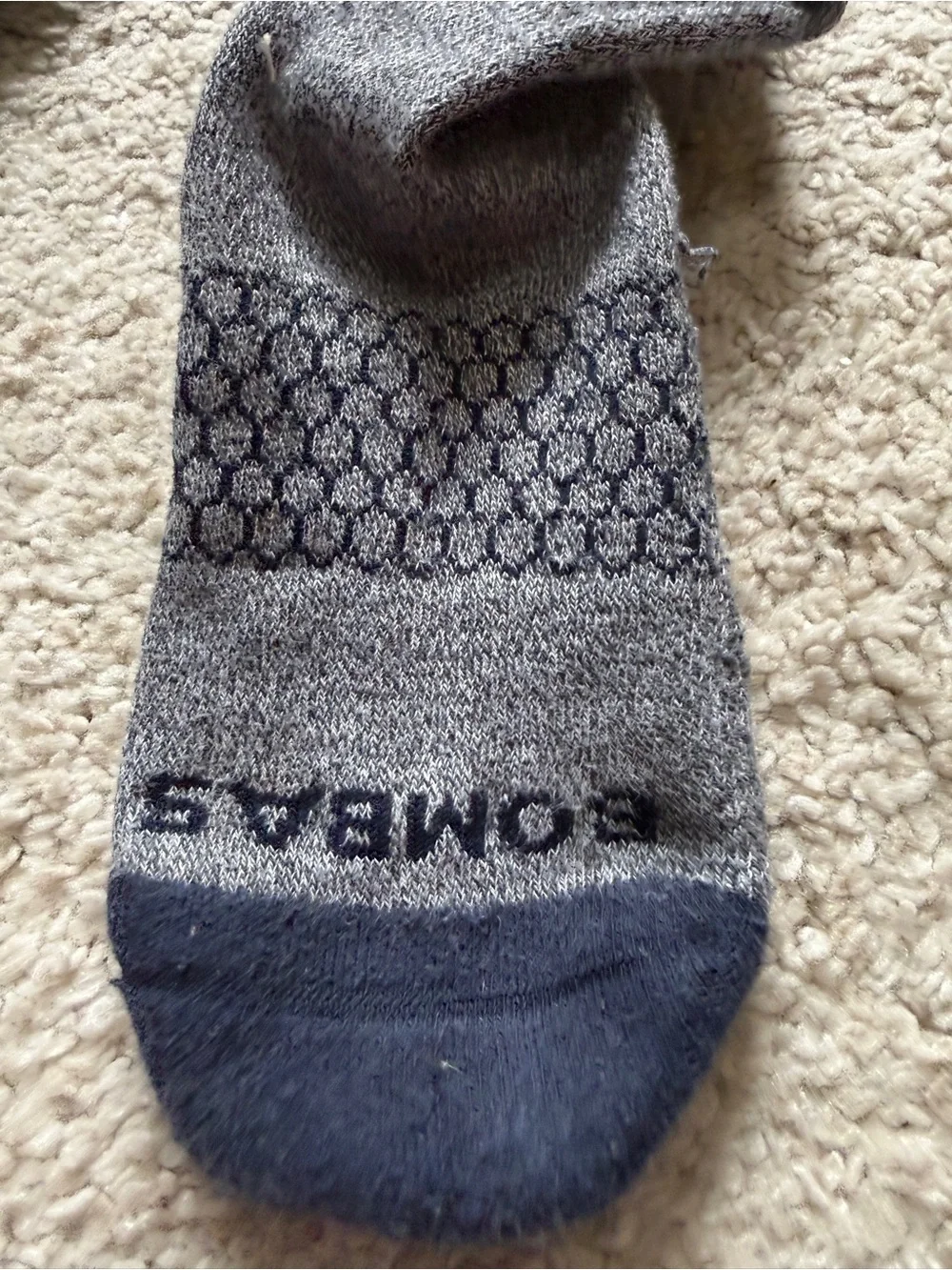 Bombas gray and blue youth medium Crew socks